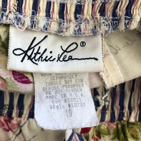 Vintage Kathie Lee Floral Rayon Blouse and Shorts Set Pink Large - Picture 14 of 14